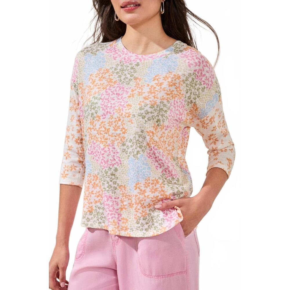 NEW TRIBAL 3/4 sleeve crew neck top in daffodil